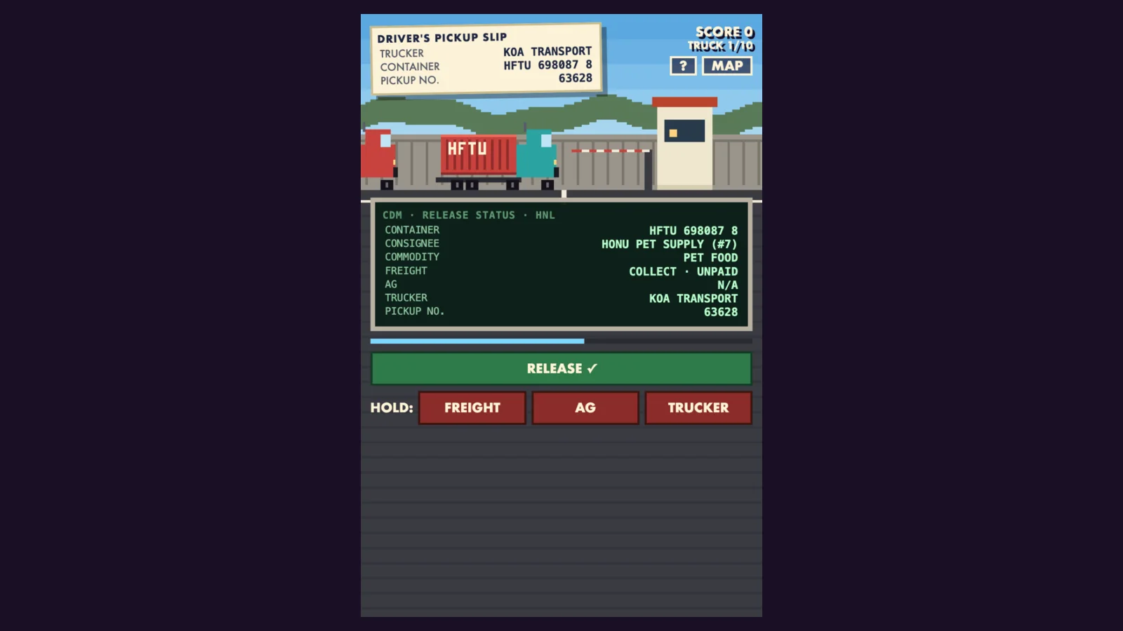 Cargo Release: check the slip at the gate