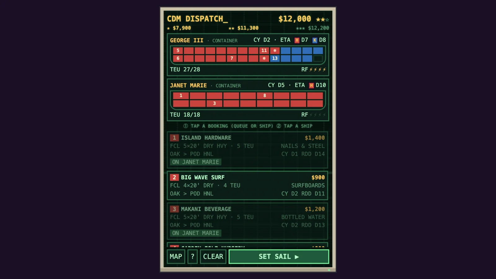 Booking Desk: fill both ships
